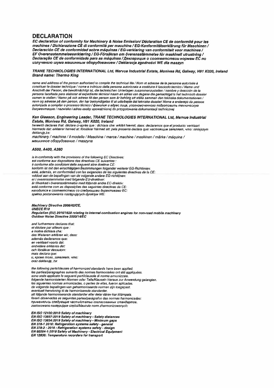 Declaration of Conformance A-Series 12-2021