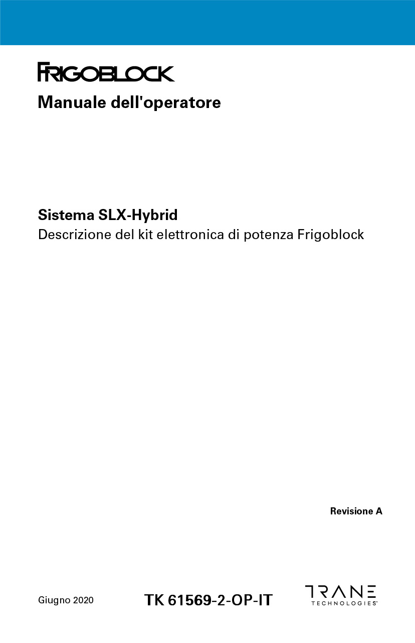 Manuale dell'operatore SLX Hybrid 2020