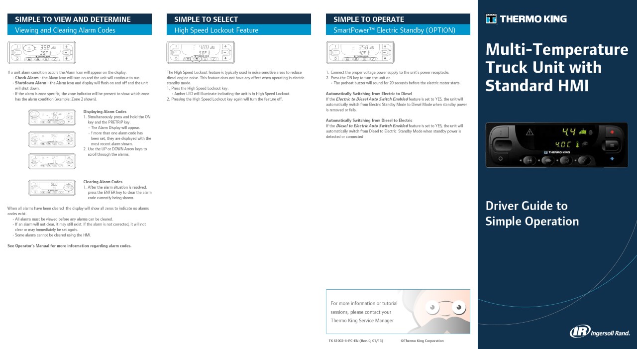 Drivers Guide Multi Temperature Truck with Standard HMI