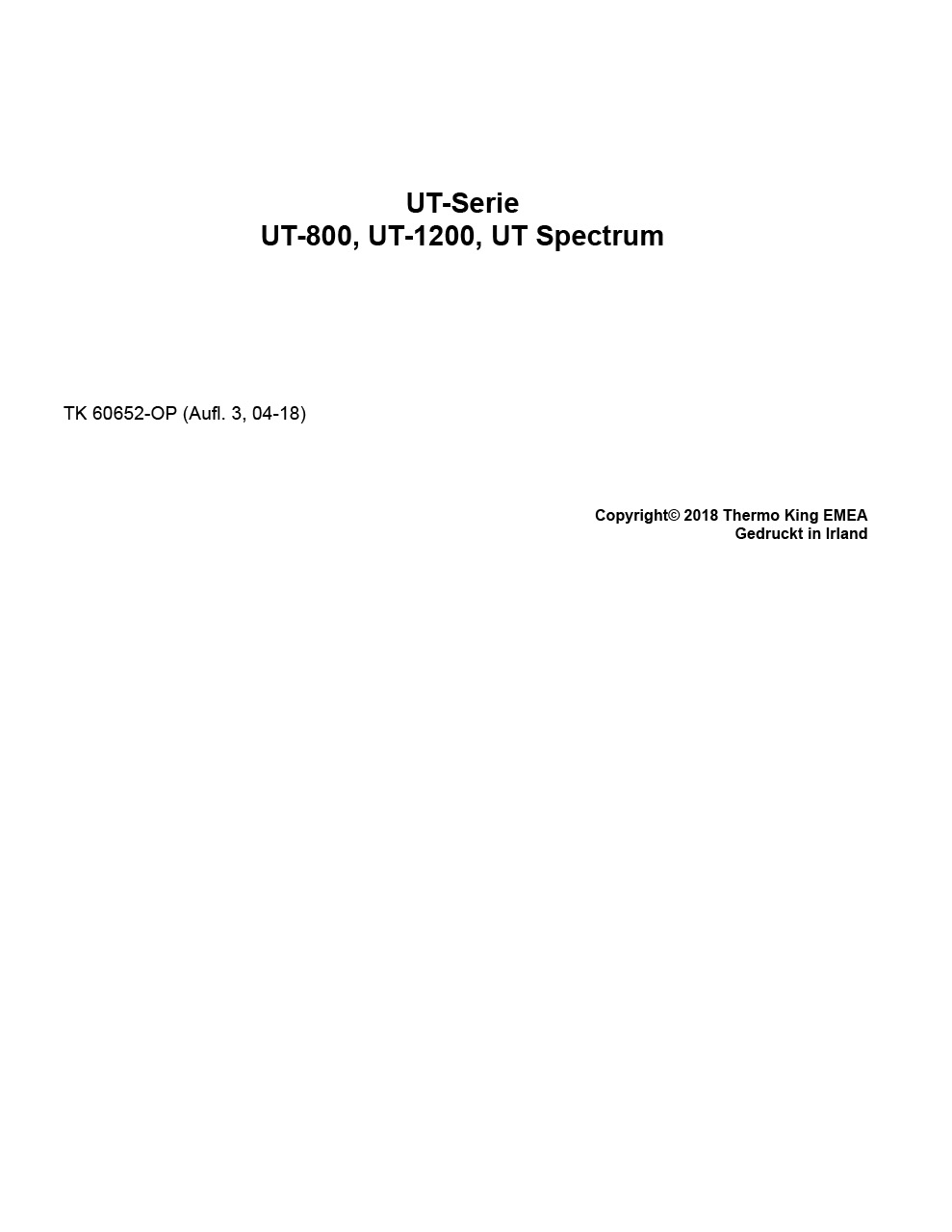 Betriebshandbuch UT-Series 2019