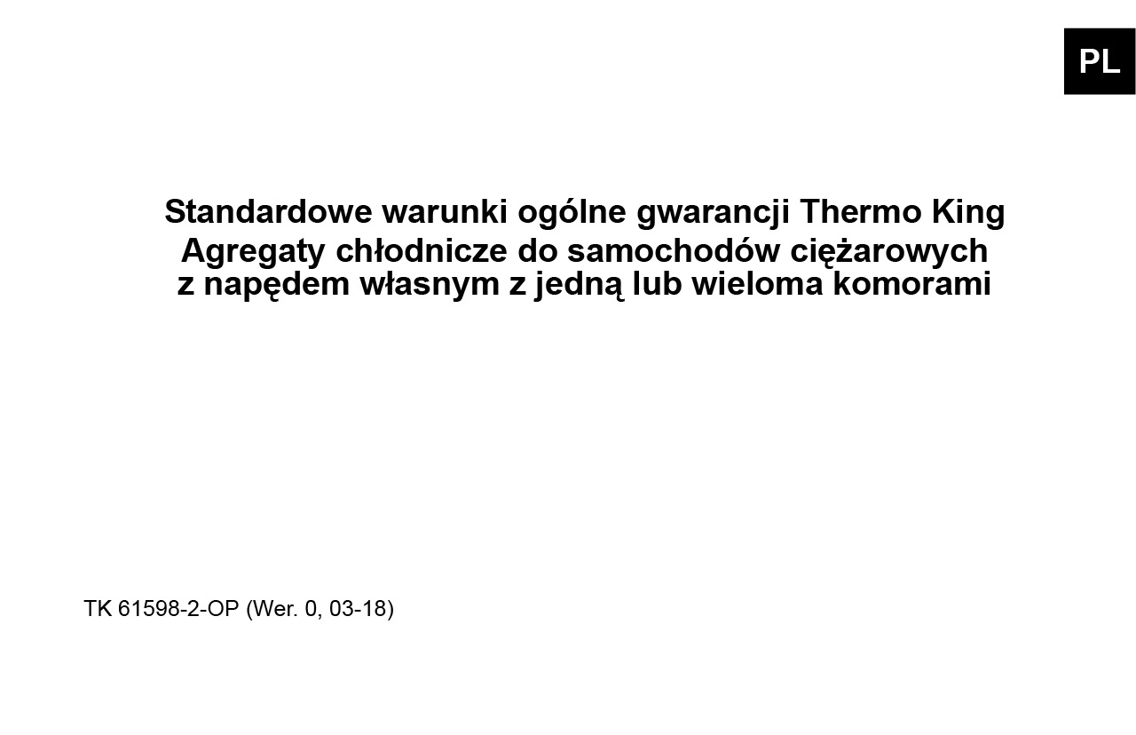 Karta Gwarancyjna ciężarówka z własnym napędem