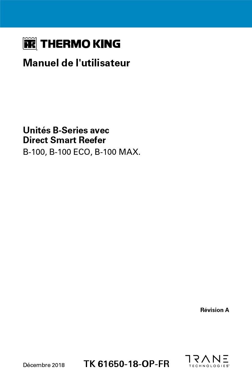 Manuel de l’opérateur B-Series
