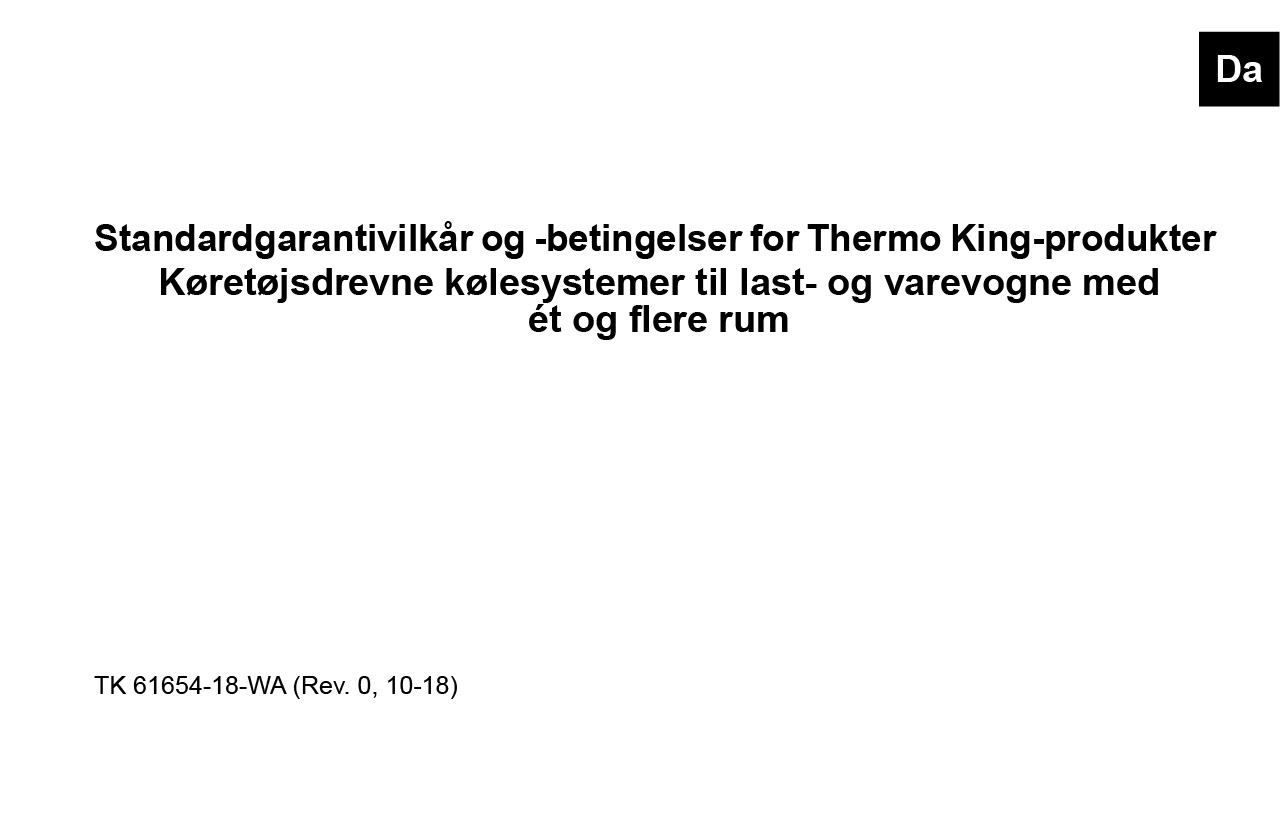 Garantivilkår Køretøjsdrevet lastbil