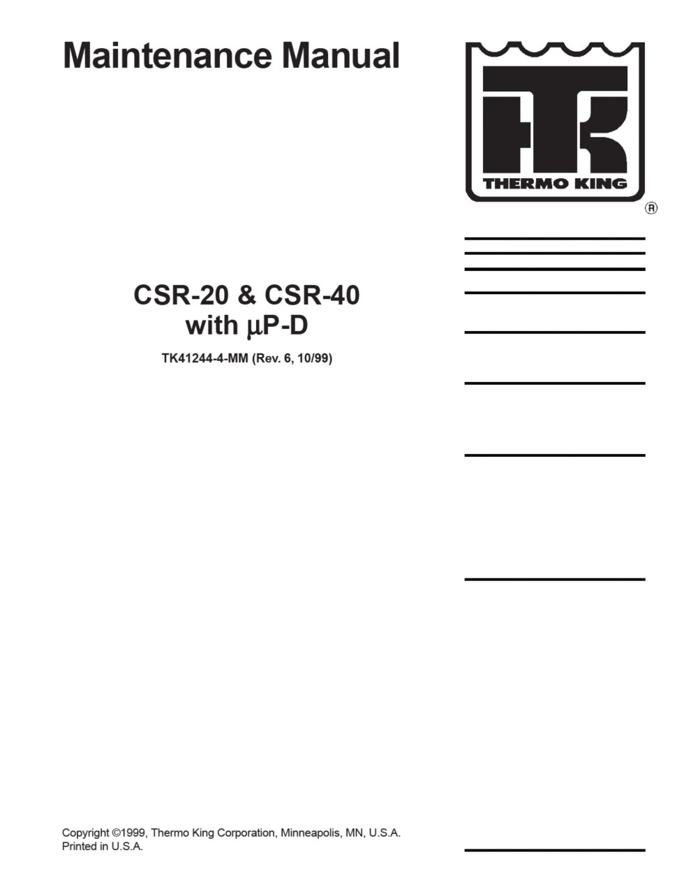 CSR-20 & CSR-40 with mP-D 10-1999